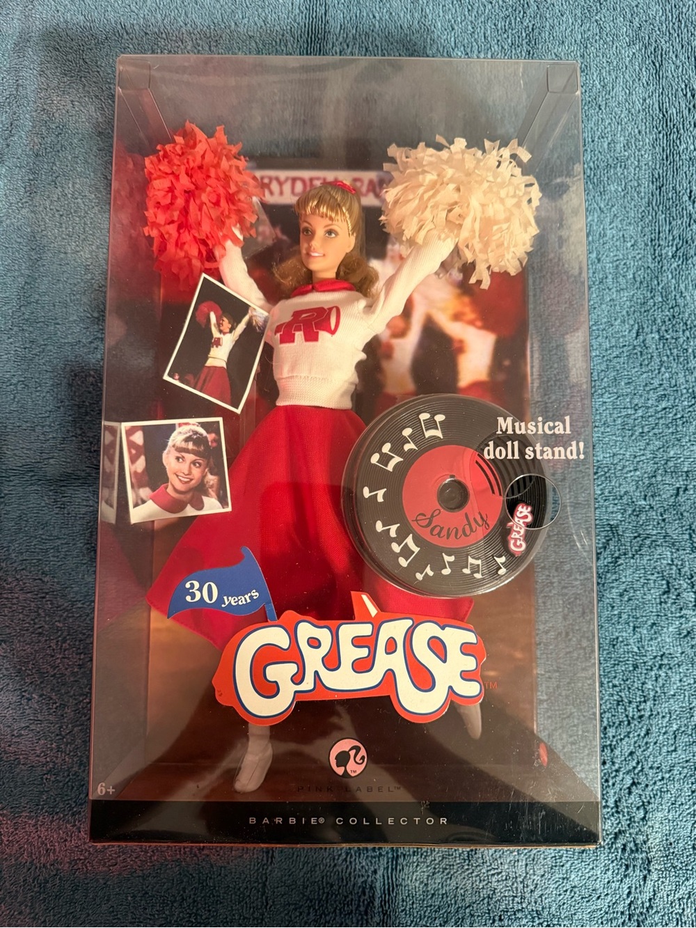 SANDY as RYDELL CHEERLEADER in GREASE BARBIE 2007 Pink Label Doll_M0683_NRFB